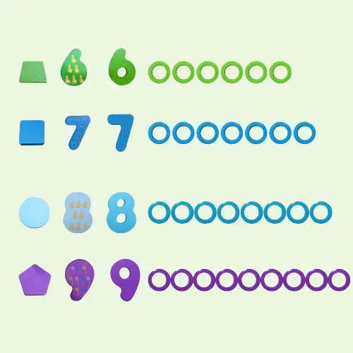 Planche d'activité Montessori Chiffres - Formes - Couleurs Jeu Gamifie