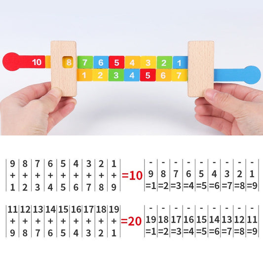 Règle de Mathématiques en bois Montessori Jeu Gamifie